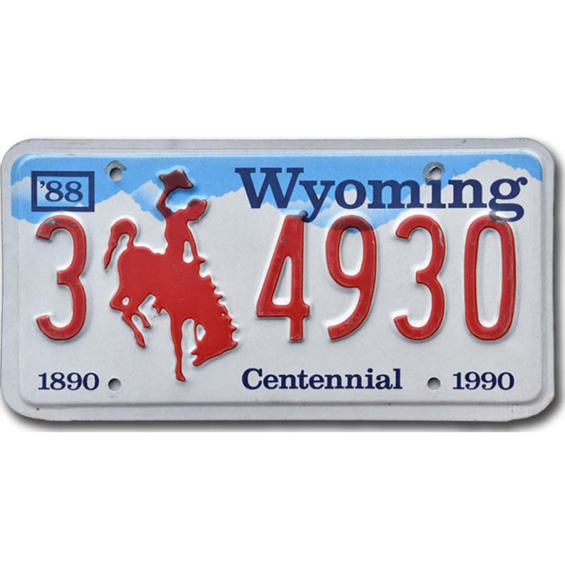 Amerikai rendszám Wyoming Bronco Centennial 3 4930