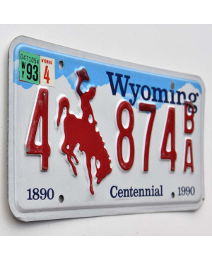 Amerikai rendszám Wyoming Bronco Centennial 4 874BA