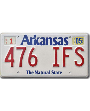 Amerikai rendszám Arkansas White 476 IFS