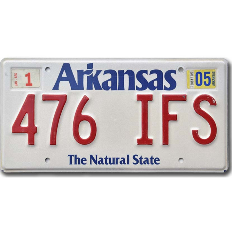 Amerikai rendszám Arkansas White 476 IFS