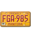 Kanadai rendszám Manitoba 1976 Friendly FGA-985