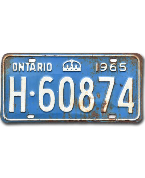 Kanadai rendszám Ontario 1965 Blue H-60874