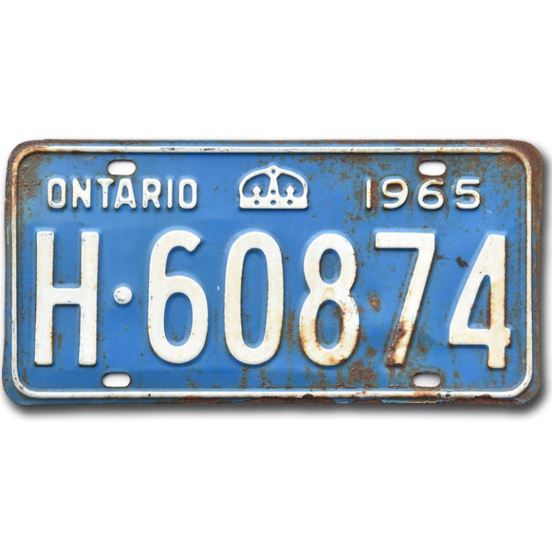 Kanadai rendszám Ontario 1965 Blue H-60874
