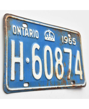 Kanadai rendszám Ontario 1965 Blue H-60874