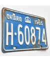 Kanadai rendszám Ontario 1965 Blue H-60874