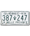 Kanadai rendszám Quebec 1963 La Belle 387-247