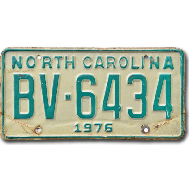 Amerikai rendszám North Carolina 1976 Green BV-6434