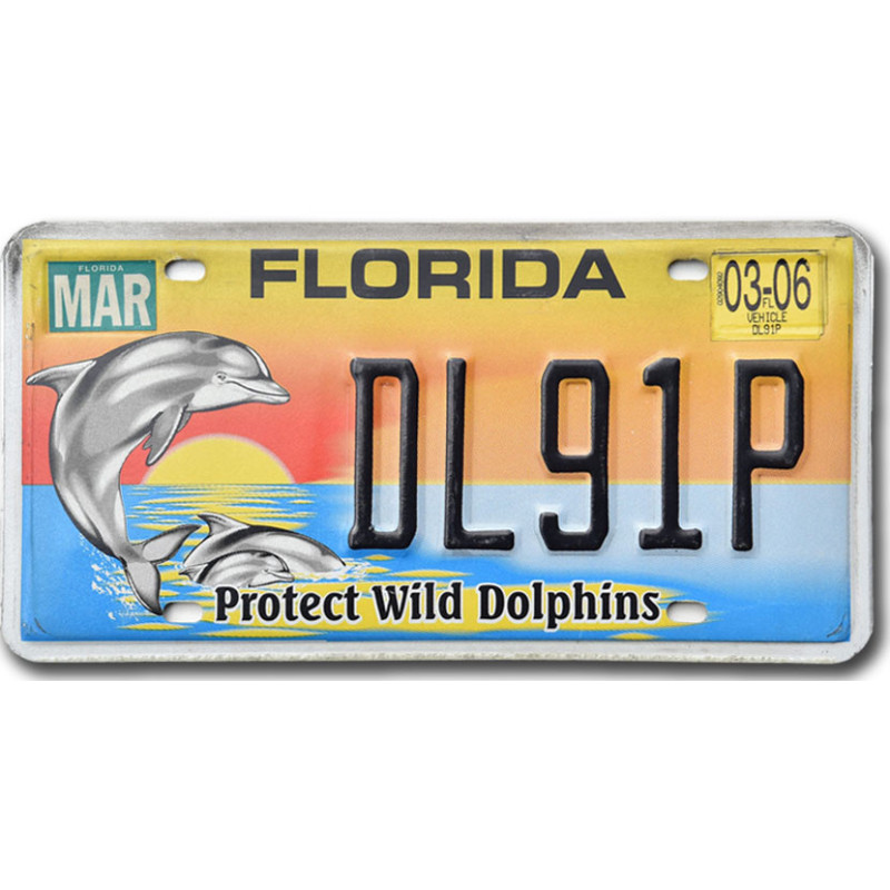 Amerikai rendszám Florida Protect Wild Dolphins DL91P