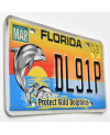 Amerikai rendszám Florida Protect Wild Dolphins DL91P