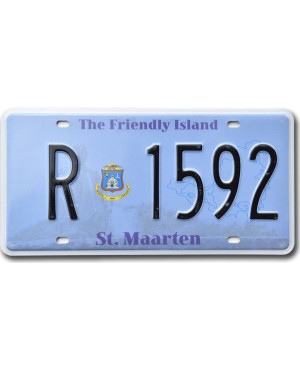 Rendszámtábla St. Maarten The Friendly Island R 1592