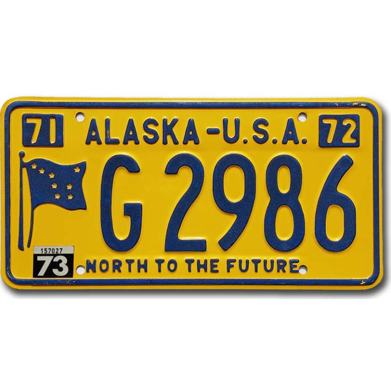 Amerikai rendszám Alaska 1971 North To The Future G 2986