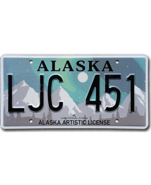 Amerikai rendszám Alaska Aurora Borealis LJC 451