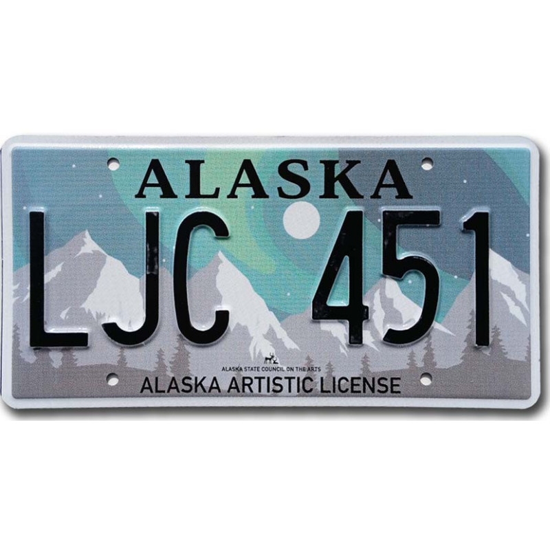 Amerikai rendszám Alaska Aurora Borealis LJC 451