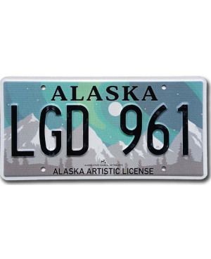 Amerikai rendszám Alaska Aurora Borealis LGD 961