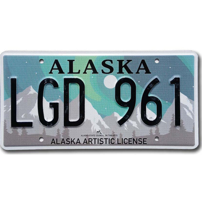 Amerikai rendszám Alaska Aurora Borealis LGD 961
