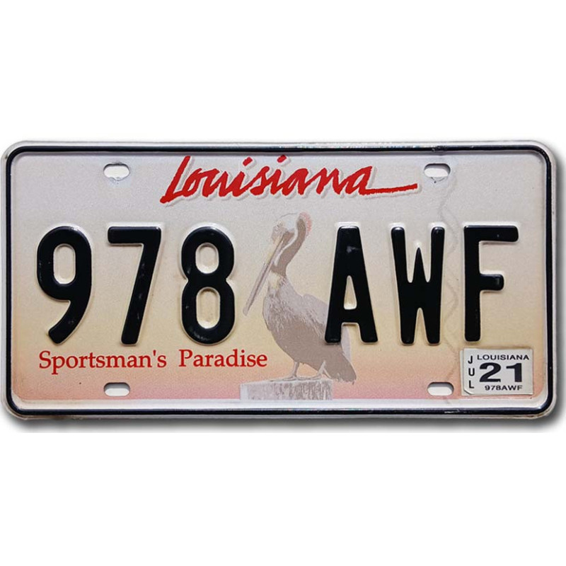 Amerikai rendszám Louisiana Sportsman´s Paradise 978 AWF