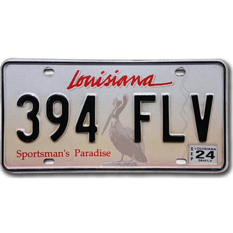 Amerikai rendszám Louisiana Sportsman´s Paradise 394 FLV