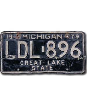 Amerikai rendszám Michigan 1979 Black LDL.896