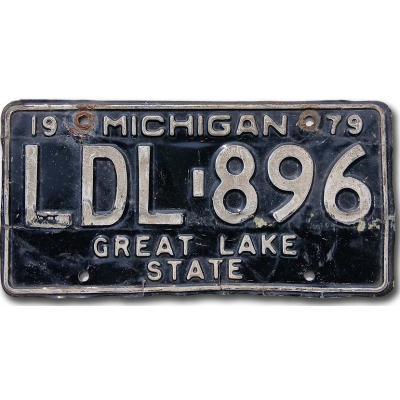 Amerikai rendszám Michigan 1979 Black LDL.896