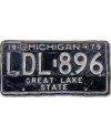 Amerikai rendszám Michigan 1979 Black LDL.896