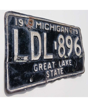 Amerikai rendszám Michigan 1979 Black LDL.896