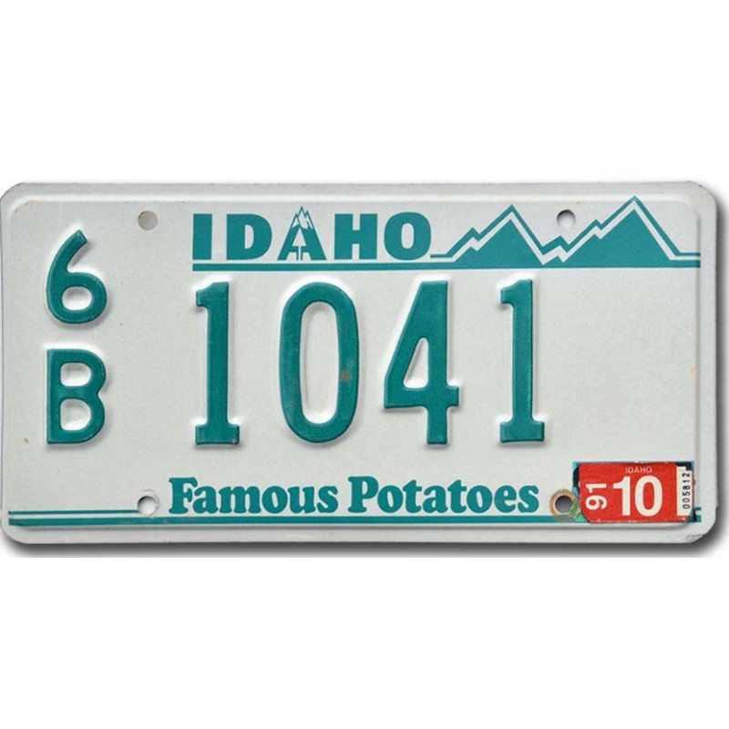 Amerikai rendszám Idaho Potatoes Green 6B 1041