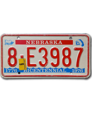 Amerikai rendszám Nebraska Bicentennial 8-E3987