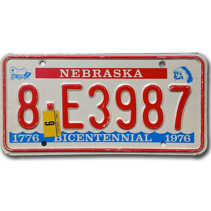 Amerikai rendszám Nebraska Bicentennial 8-E3987