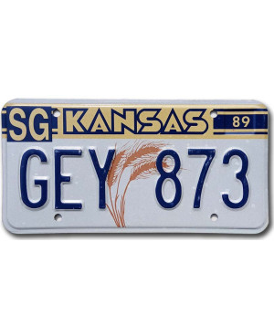 Amerikai rendszám Kansas 1989 Wheat GEY 873