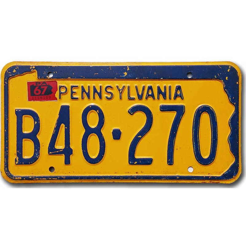 Amerikai rendszám Pennsylvania 1967 Yellow B48-270
