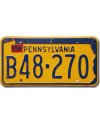 Amerikai rendszám Pennsylvania 1967 Yellow B48-270