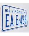 Amerikai rendszám Virginia 1977 White EA6-498