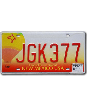 Amerikai rendszám New Mexico Balloon JGK 377