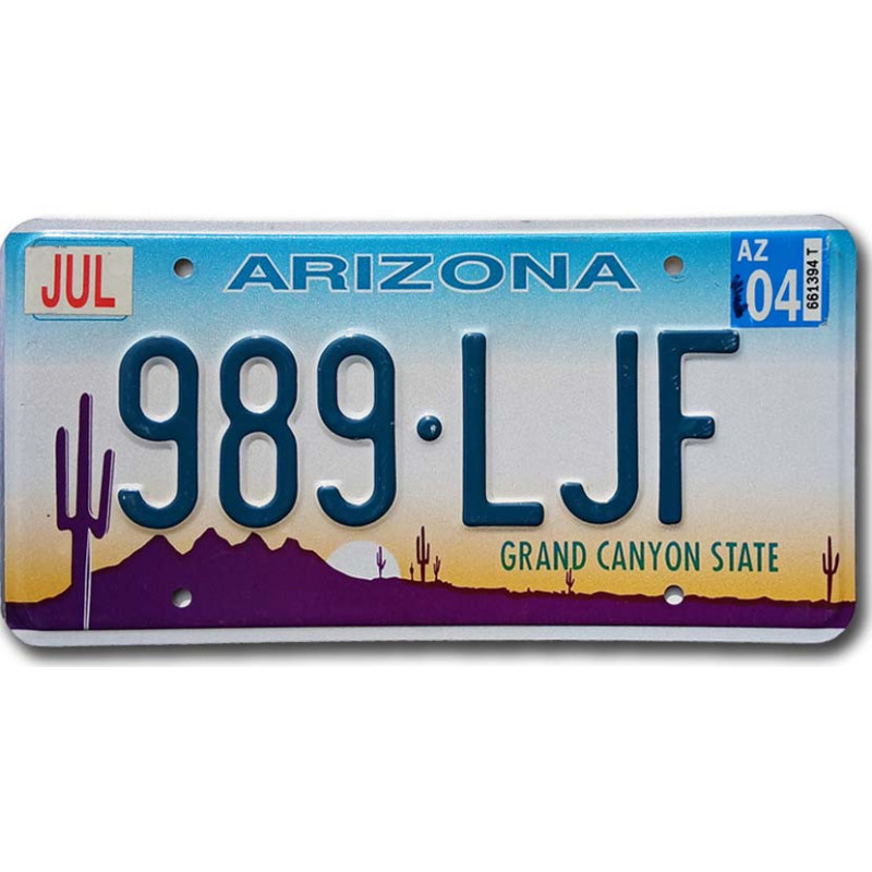 Amerikai rendszám Arizona Grand Canyon 989-LJF