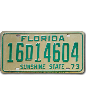 Amerikai rendszám Florida 1973 Sunshine State 16D14604