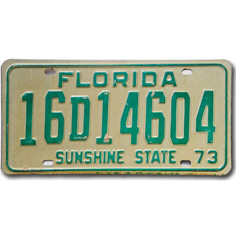 Amerikai rendszám Florida 1973 Sunshine State 16D14604