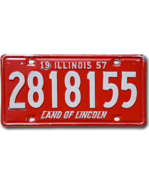 Amerikai rendszám Illinois 1957 Red 2818155