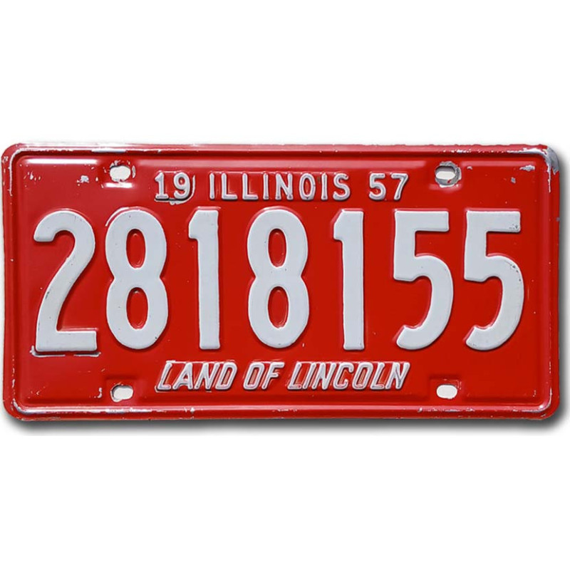 Amerikai rendszám Illinois 1957 Red 2818155
