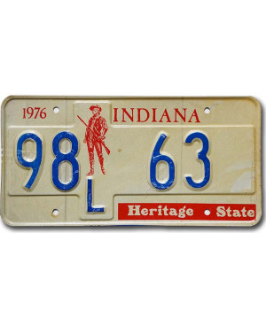 Amerikai rendszám Indiana Heritage State 98L 63