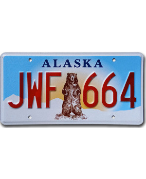 Amerikai rendszám Alaska Grizzly Bear JWF 664