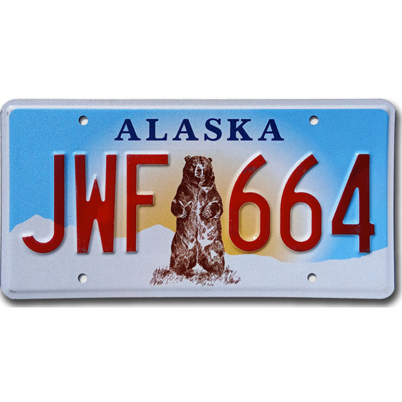Amerikai rendszám Alaska Grizzly Bear JWF 664