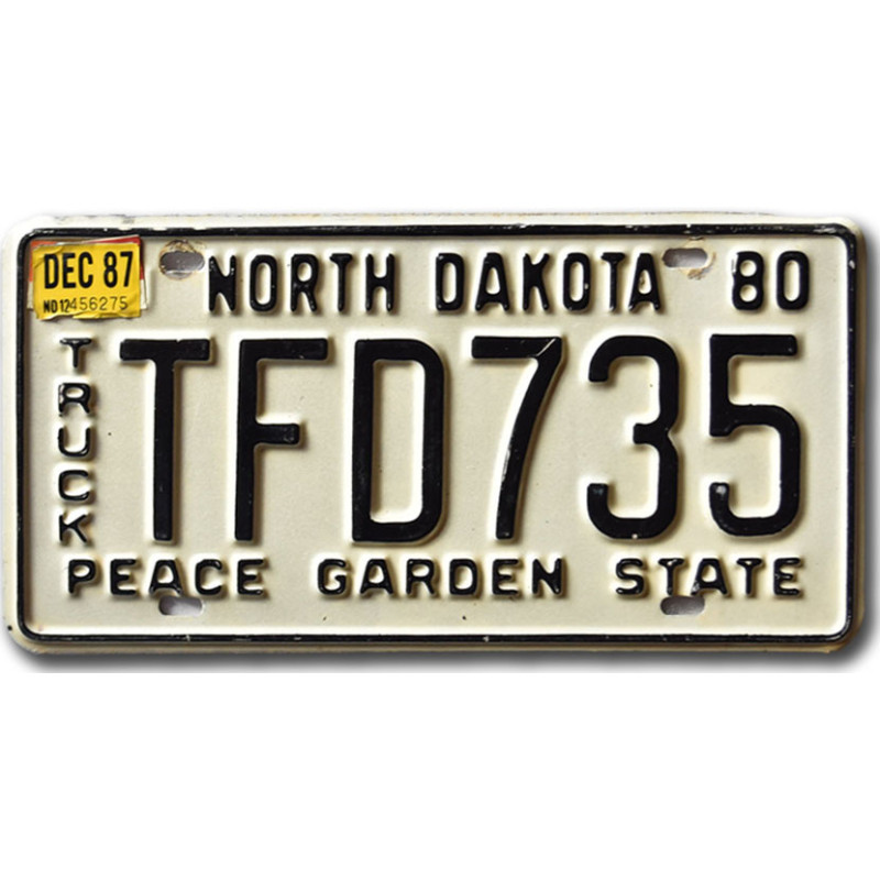 Amerikai rendszám North Dakota 1980 Peace Garden TFD735