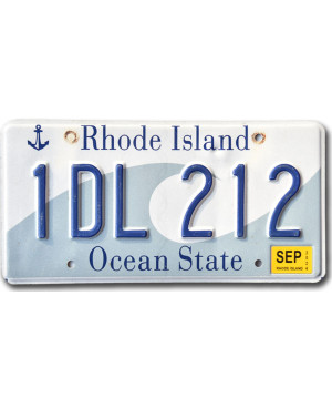 Amerikai rendszám Rhode Island Ocean State 1DL 212