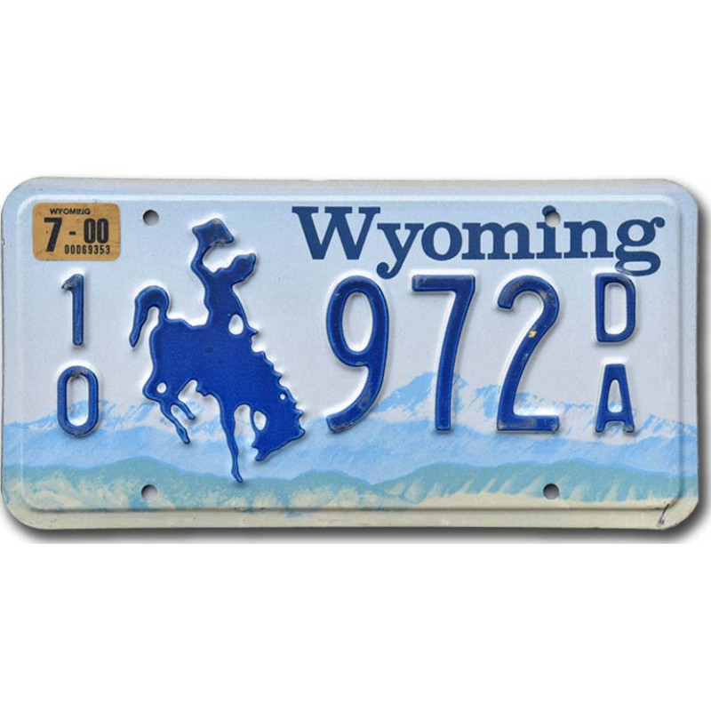 Amerikai rendszám Wyoming Blue Bronco 10-972DA