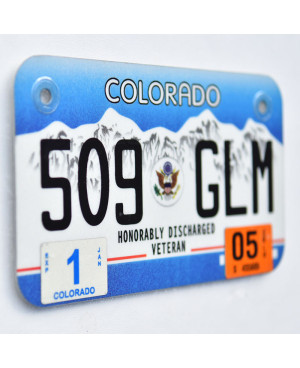 Motoros amerikai rendszám Colorado Veteran 509 GLM