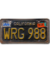 Amerikai rendszám California Black WRG 988