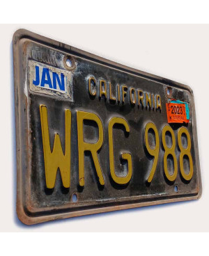 Amerikai rendszám California Black WRG 988