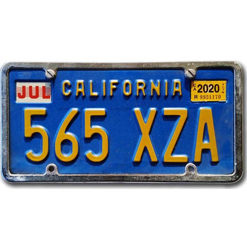 Amerikai rendszám California Blue 565 XZA