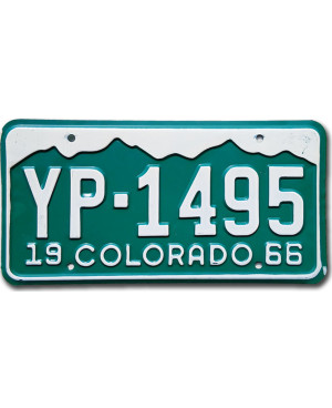 Amerikai rendszám Colorado 1966 Mountains YP-1495