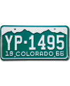 Amerikai rendszám Colorado 1966 Mountains YP-1495